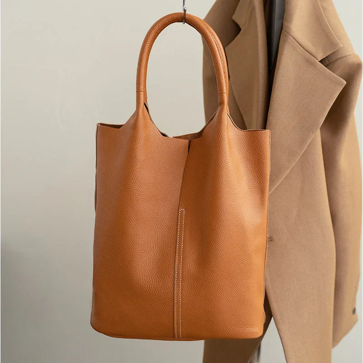 saga™ – light blue bucket bag in luxury leather look