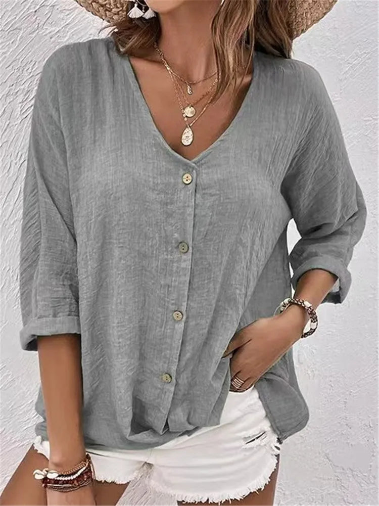 Rosalinda - Summer Blouse With Button