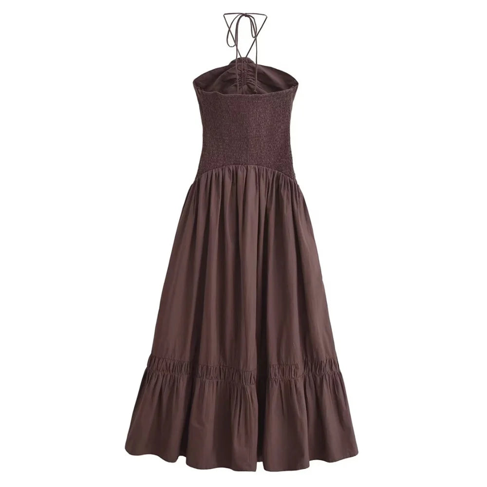 Jackie™ - Rose Detail Halter Dress