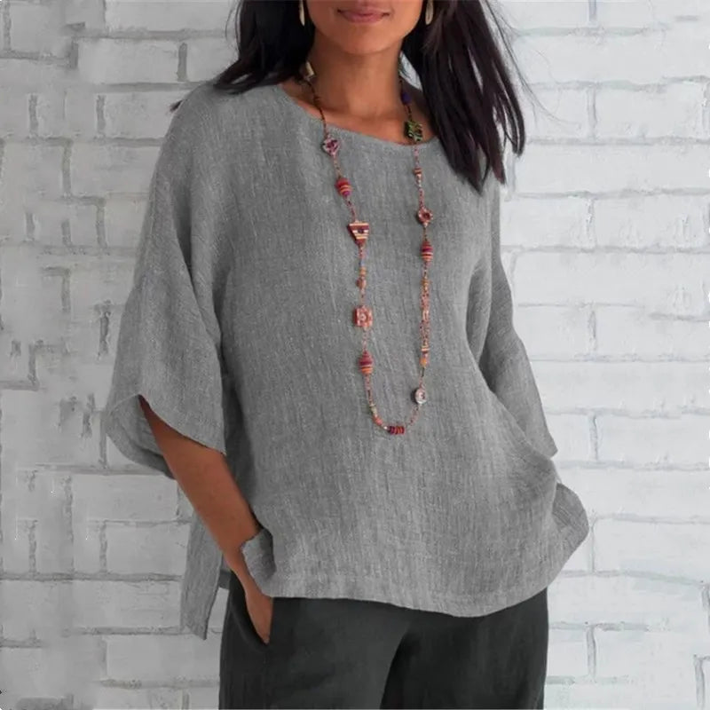 Miranda - Loose-Fitting Blouse with Short Sleeves