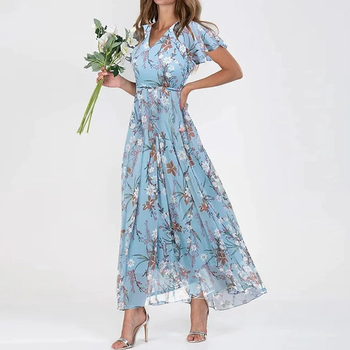 Elvianne – Long Summer Dress with Vivid Floral Print