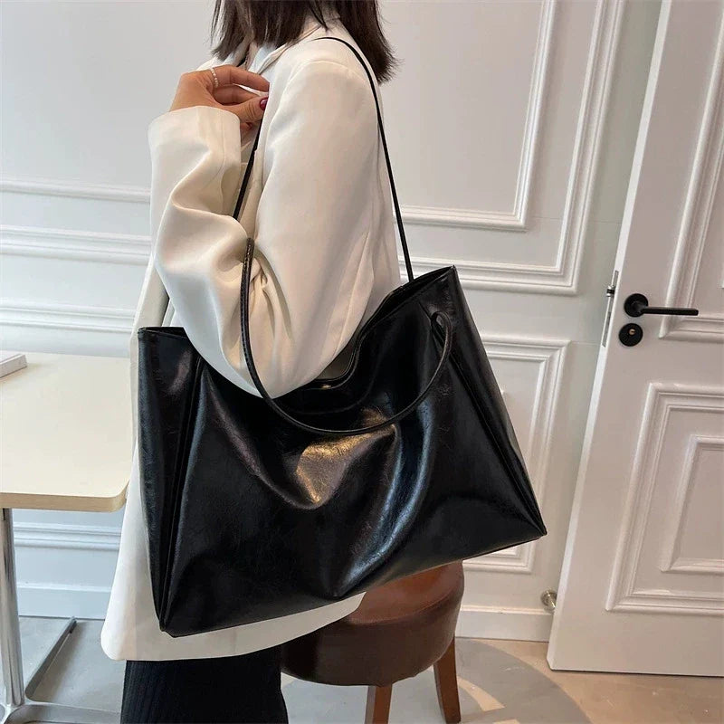 lisa™ – spacious brown tote bag in leather look
