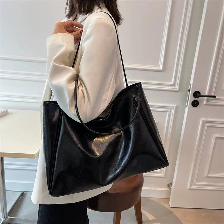lisa™ – spacious brown tote bag in leather look
