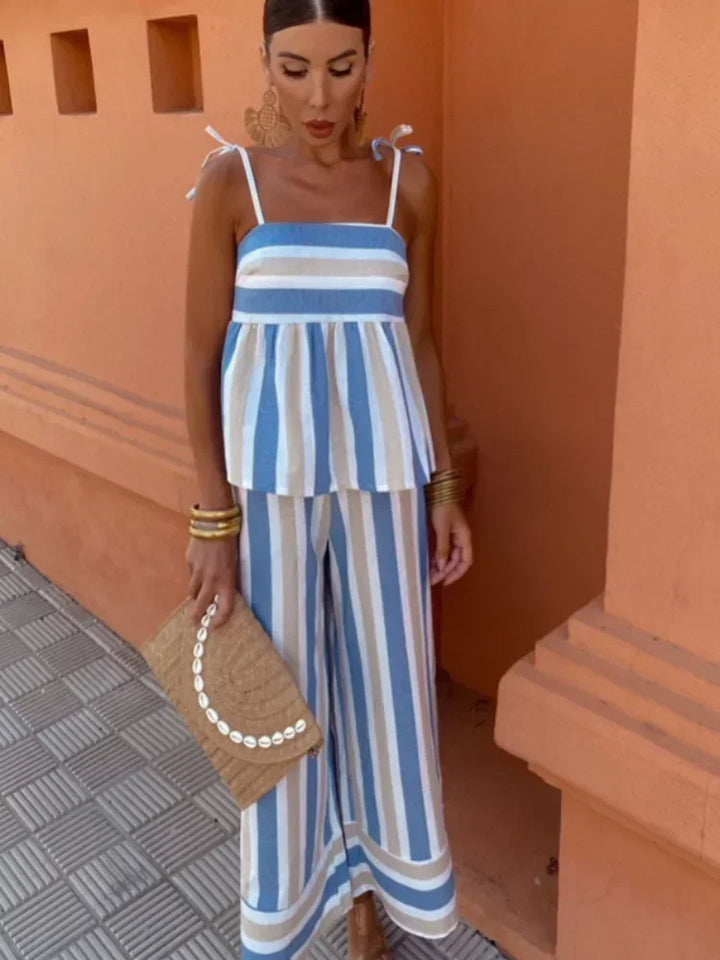 Hannie | Striped Top and Pants Set