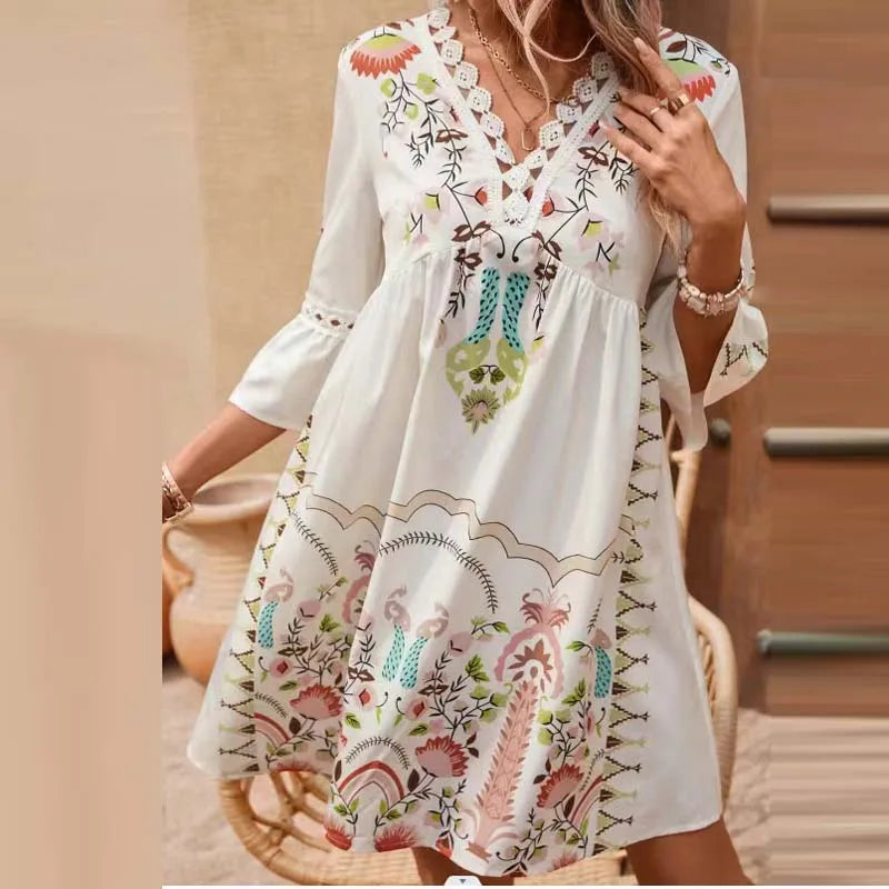 Kissia™ - Artistic Boho Print Dress