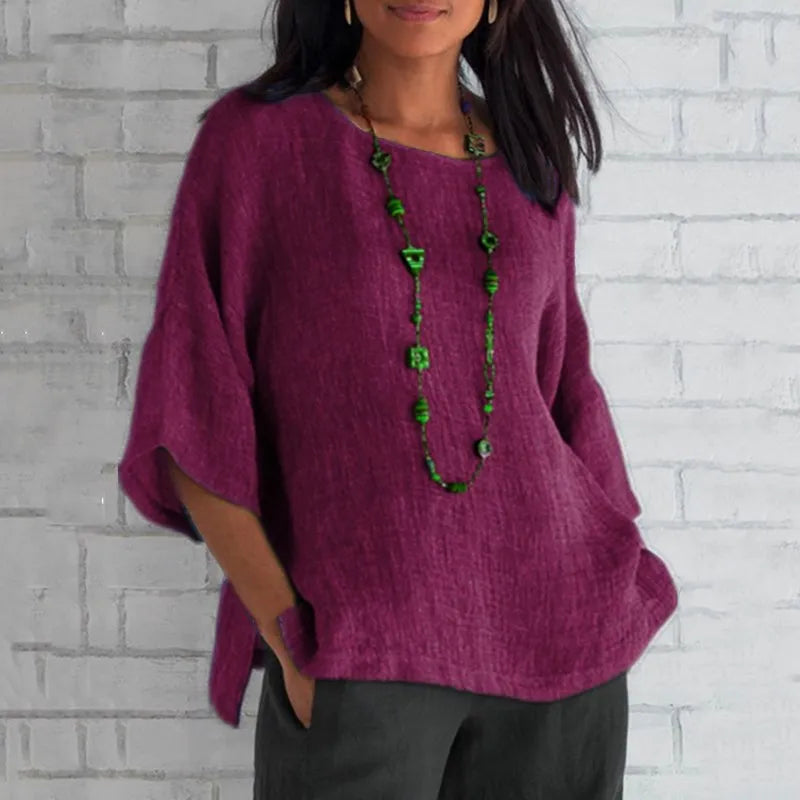Miranda - Loose-Fitting Blouse with Short Sleeves