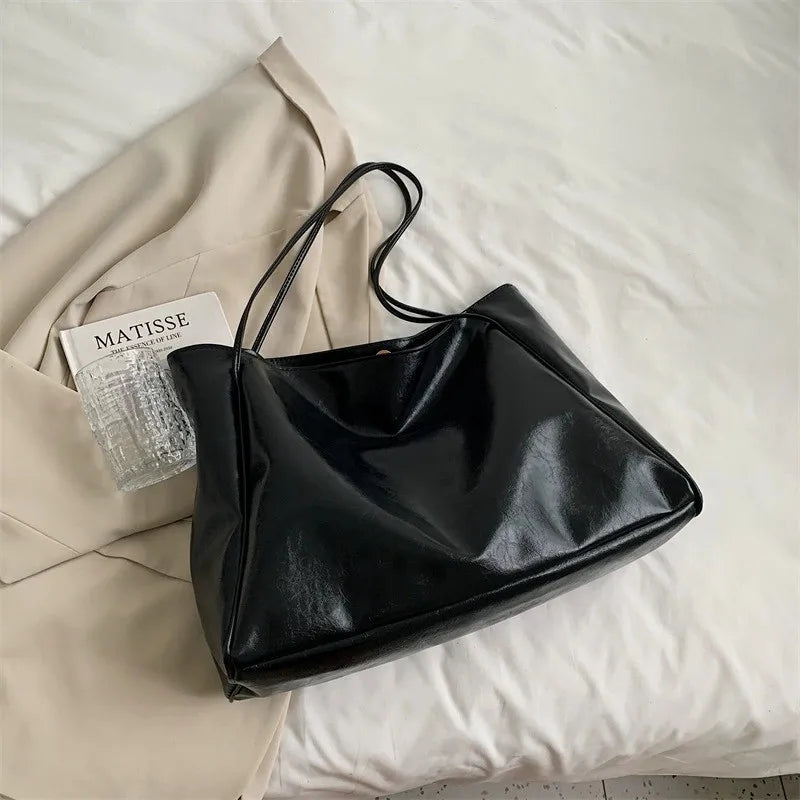lisa™ – spacious brown tote bag in leather look