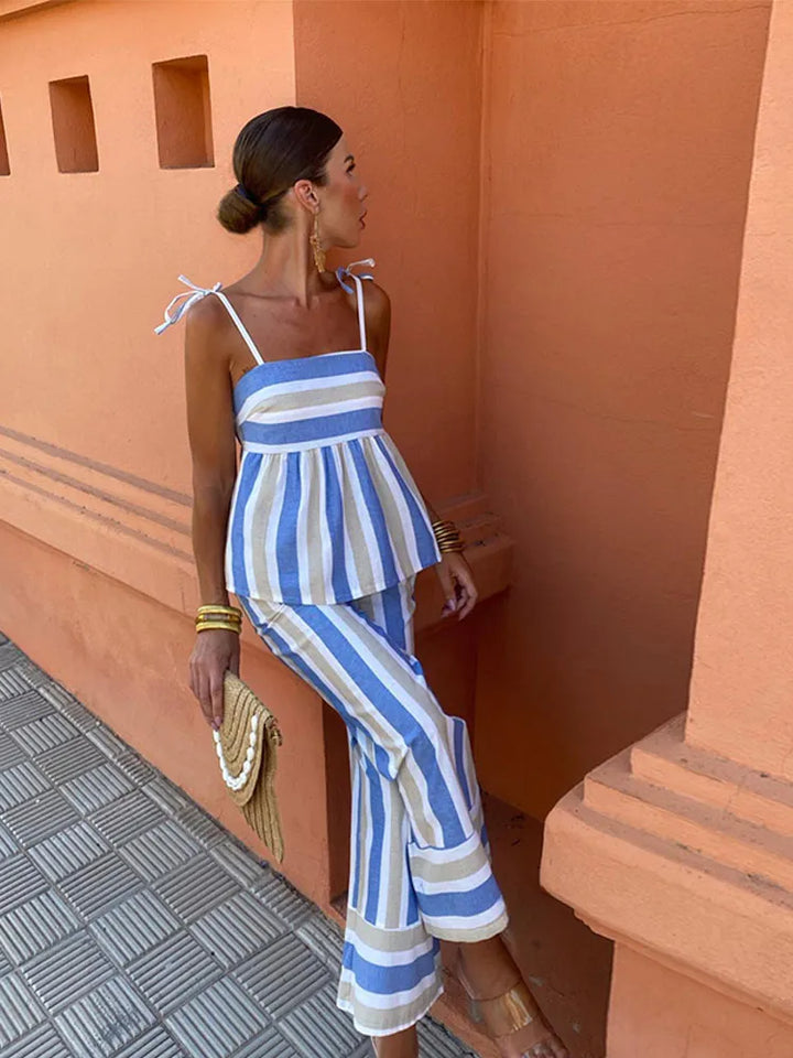 Hannie | Striped Top and Pants Set