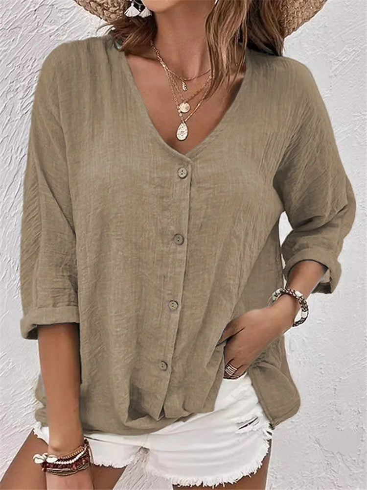 Rosalinda - Summer Blouse With Button