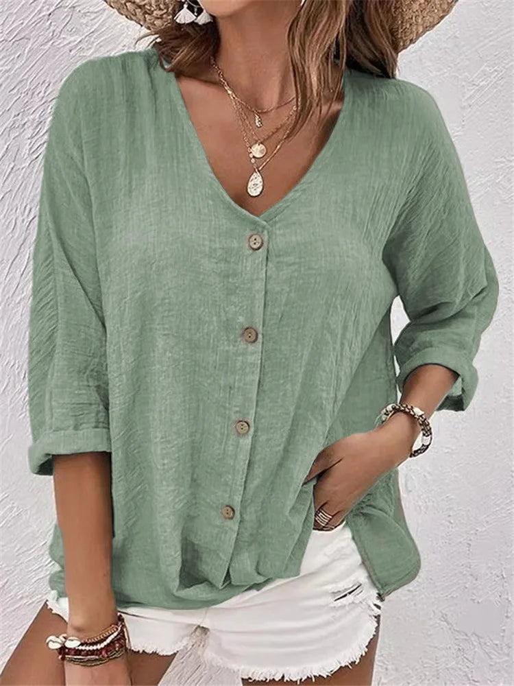 Rosalinda - Summer Blouse With Button