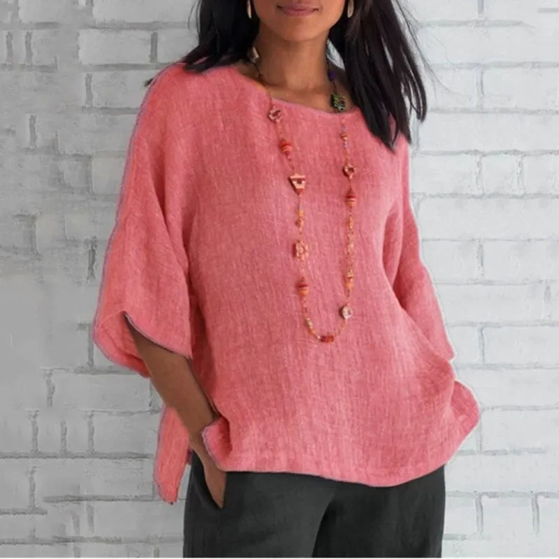 Miranda - Loose-Fitting Blouse with Short Sleeves