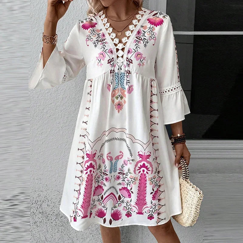 Kissia™ - Artistic Boho Print Dress
