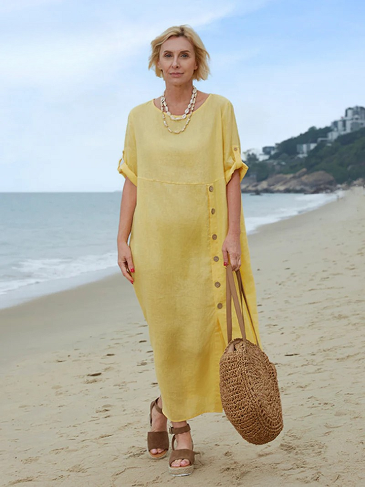 Women's Comfortable Button Pocket Dress