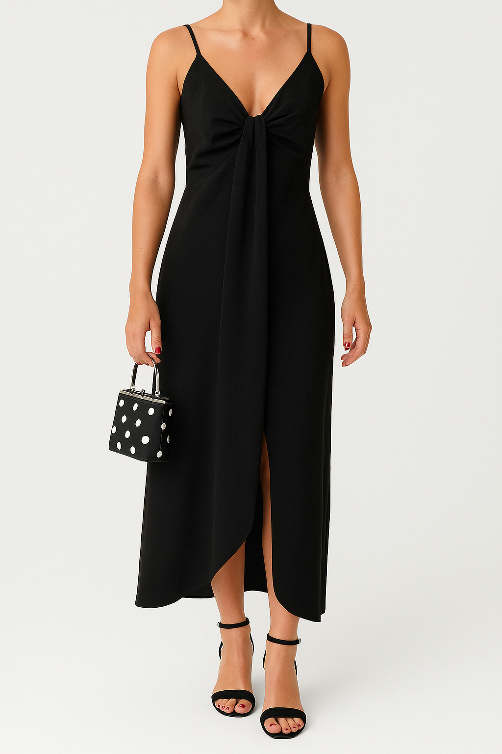 Yvette – V-Neck Dress with Elegant Button Detail