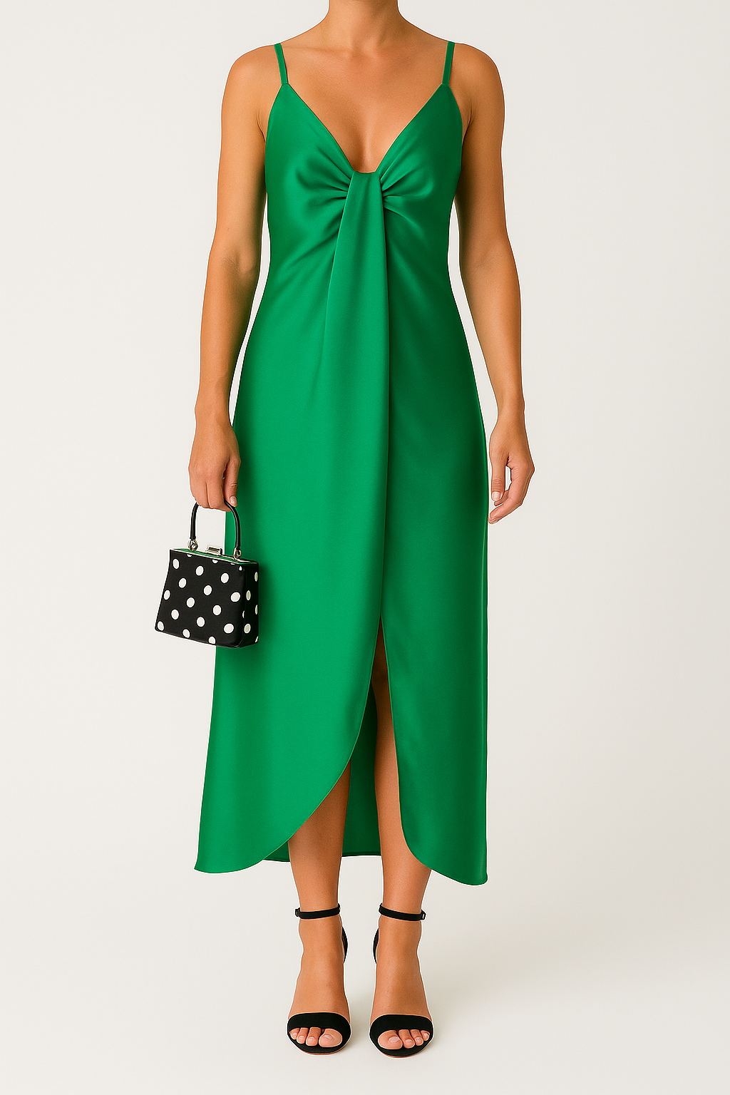 Yvette – V-Neck Dress with Elegant Button Detail