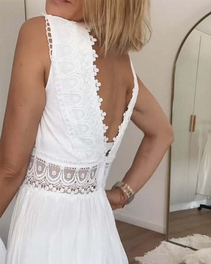 Mirna™ - Lace Tank Dress with V-Neckline
