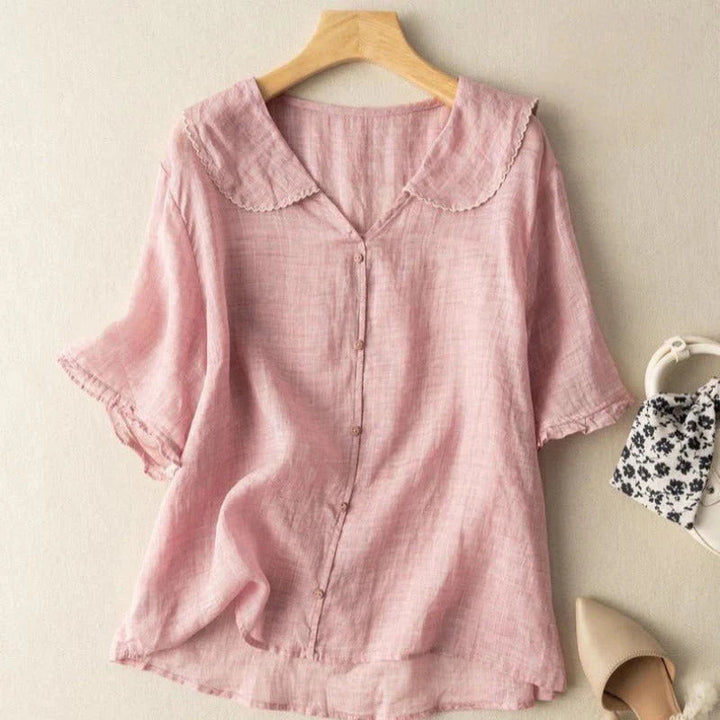 Sotiria - Elegant Short Sleeve Blouse