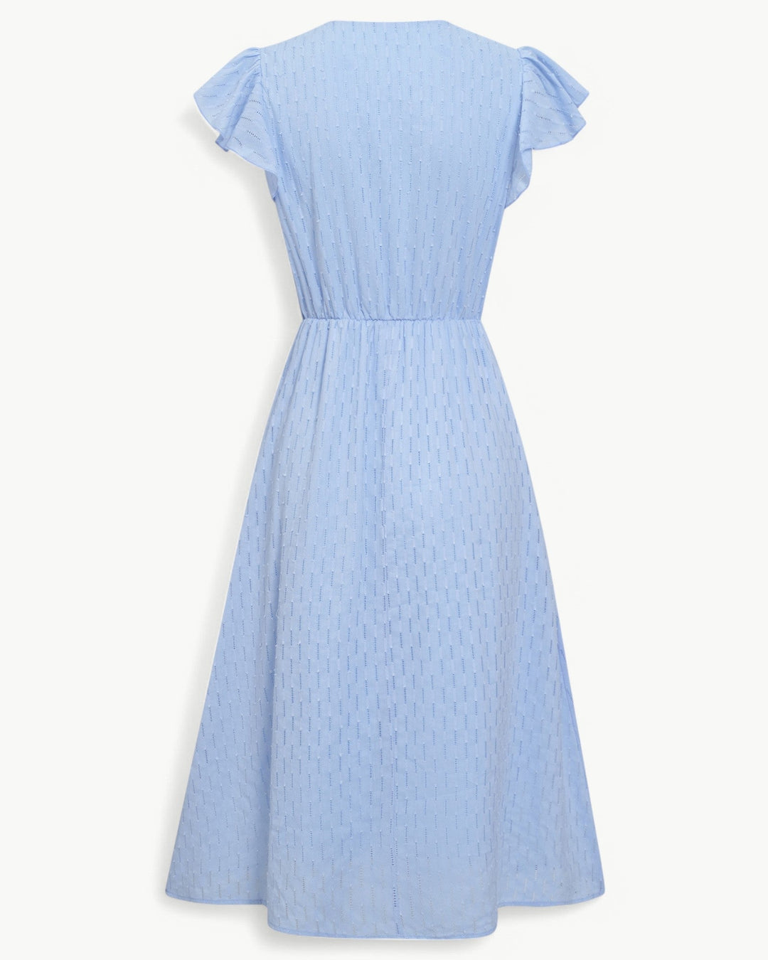 Lara™ | V-Neck Midi Dress with Ruffled Sleeves