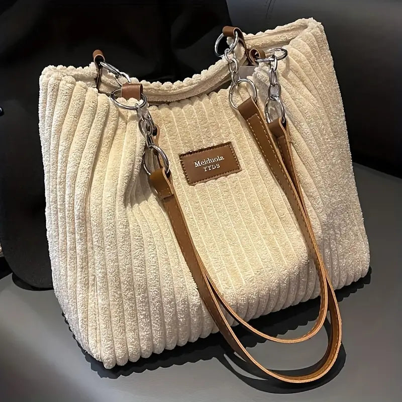 Layla - Elegant Corduroy Tote Bag
