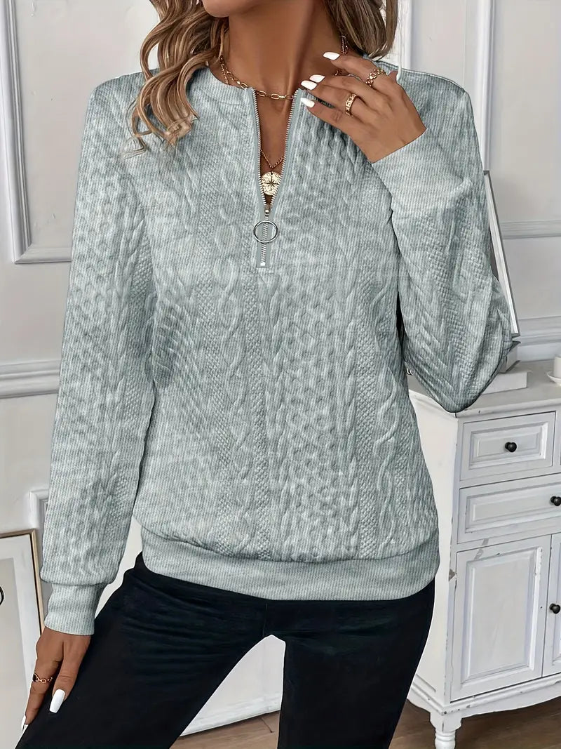 Emma |  Elegant Quarter-Zip Sweater