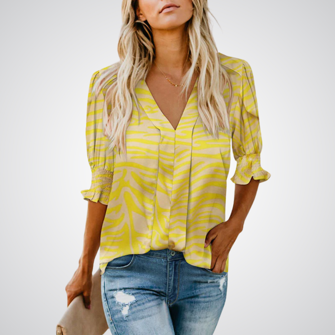 Monica – Chic V-Neck Blouse