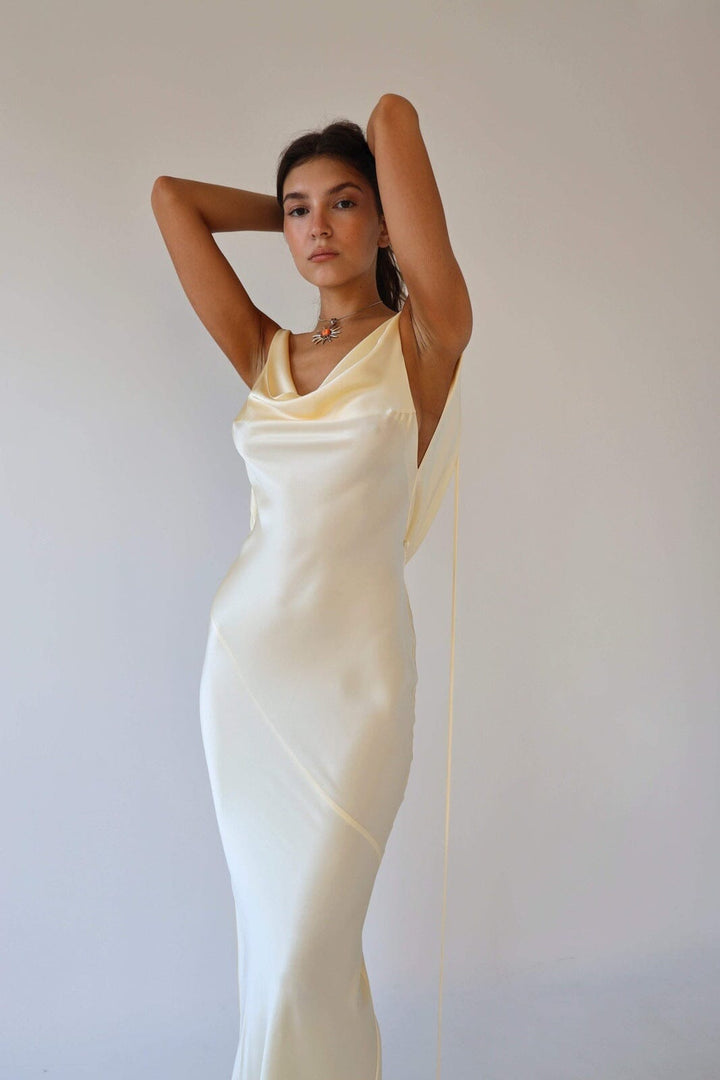 Charlotte™ | Elegant Silk Maxi Robe with Open Back