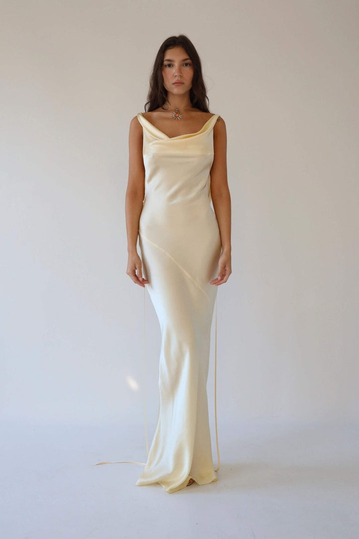 Charlotte™ | Elegant Silk Maxi Robe with Open Back