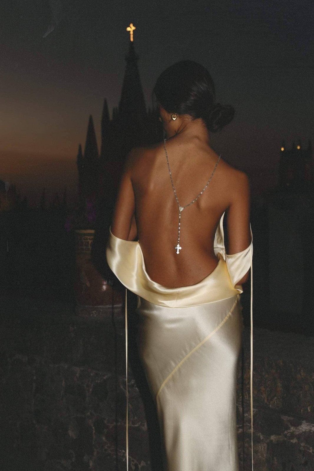 Charlotte™ | Elegant Silk Maxi Robe with Open Back