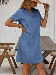 Maya - Soft Denim Dress