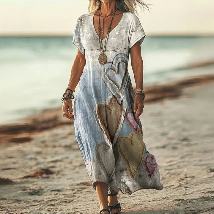 Olivia - Vintage Heart Print Dress
