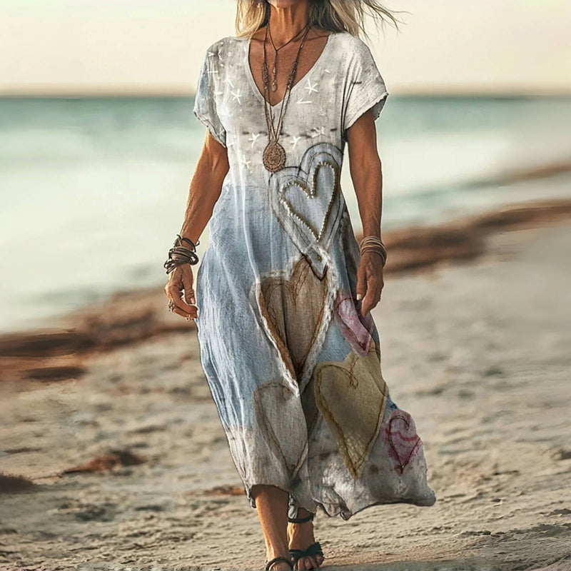 Olivia - Vintage Heart Print Dress