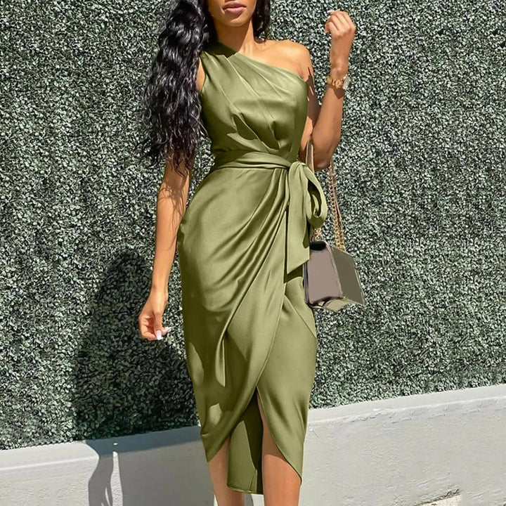 Eve™ | Asymmetrical Maxi Silk Robe with Ruffles