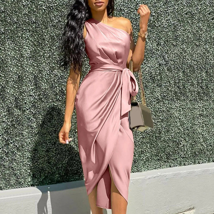 Eve™ | Asymmetrical Maxi Silk Robe with Ruffles