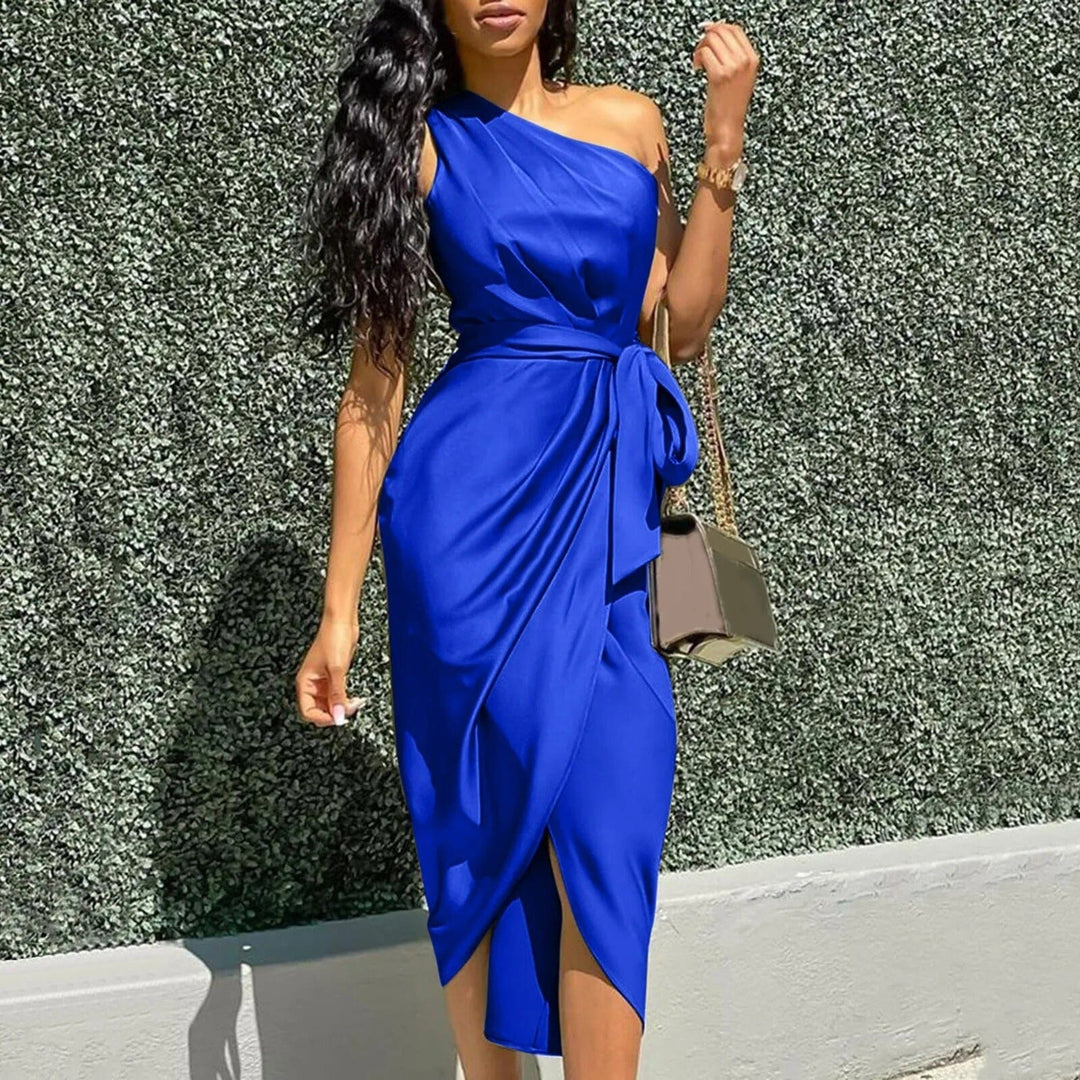 Eve™ | Asymmetrical Maxi Silk Robe with Ruffles