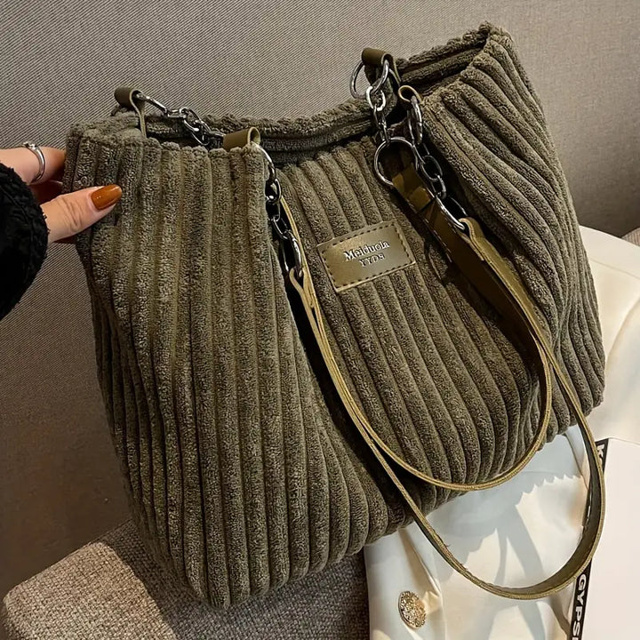 Layla - Elegant Corduroy Tote Bag