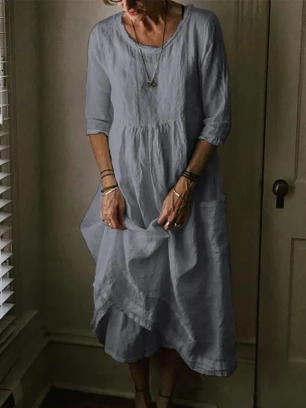 Tasoula - Elegant Round Neck Dress
