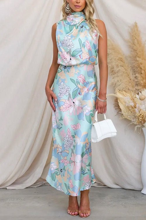 Georgia™ | Long Satin Printed Robe