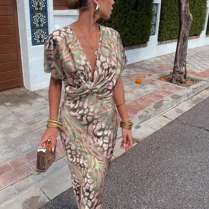 Isa™ | Elegant Silk V-Neck Robe