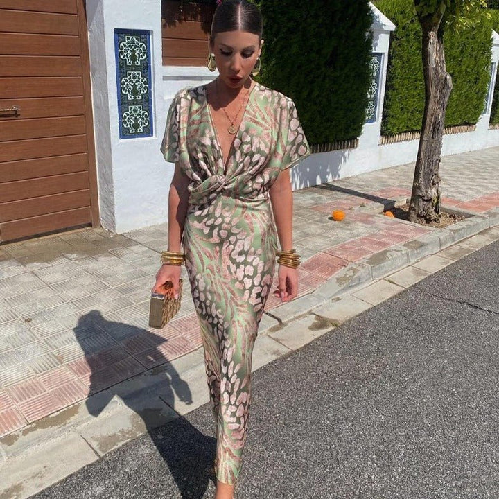 Isa™ | Elegant Silk V-Neck Robe