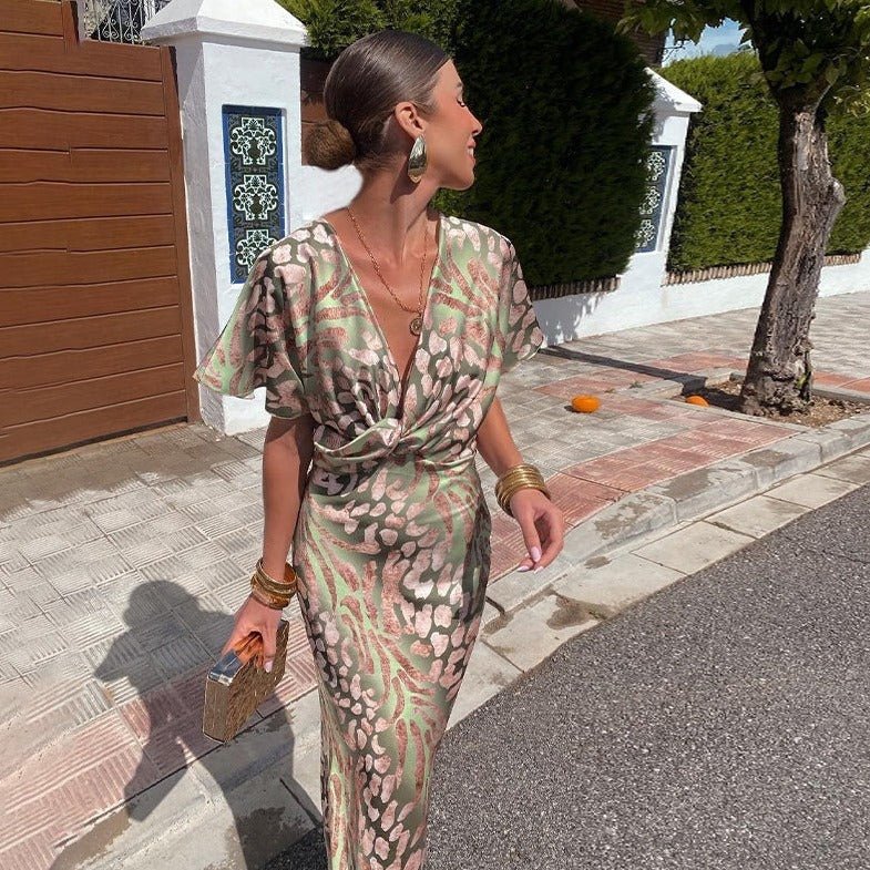 Isa™ | Elegant Silk V-Neck Robe