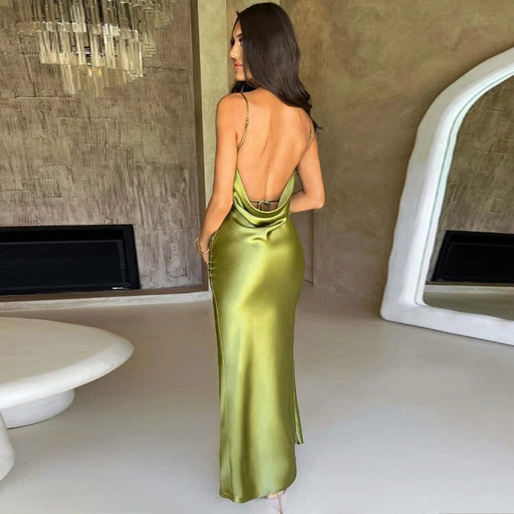 Lily™ | Maxi Satin Robe with Spaghetti Straps