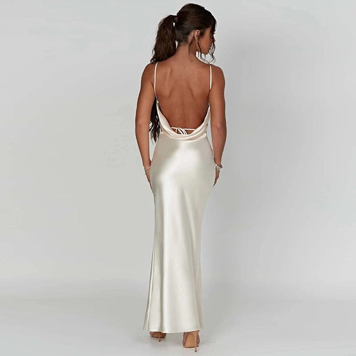 Lily™ | Maxi Satin Robe with Spaghetti Straps