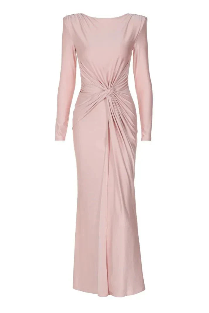 Michaela™ | Elegant Maxi Dress with Long Sleeves and Ruffles