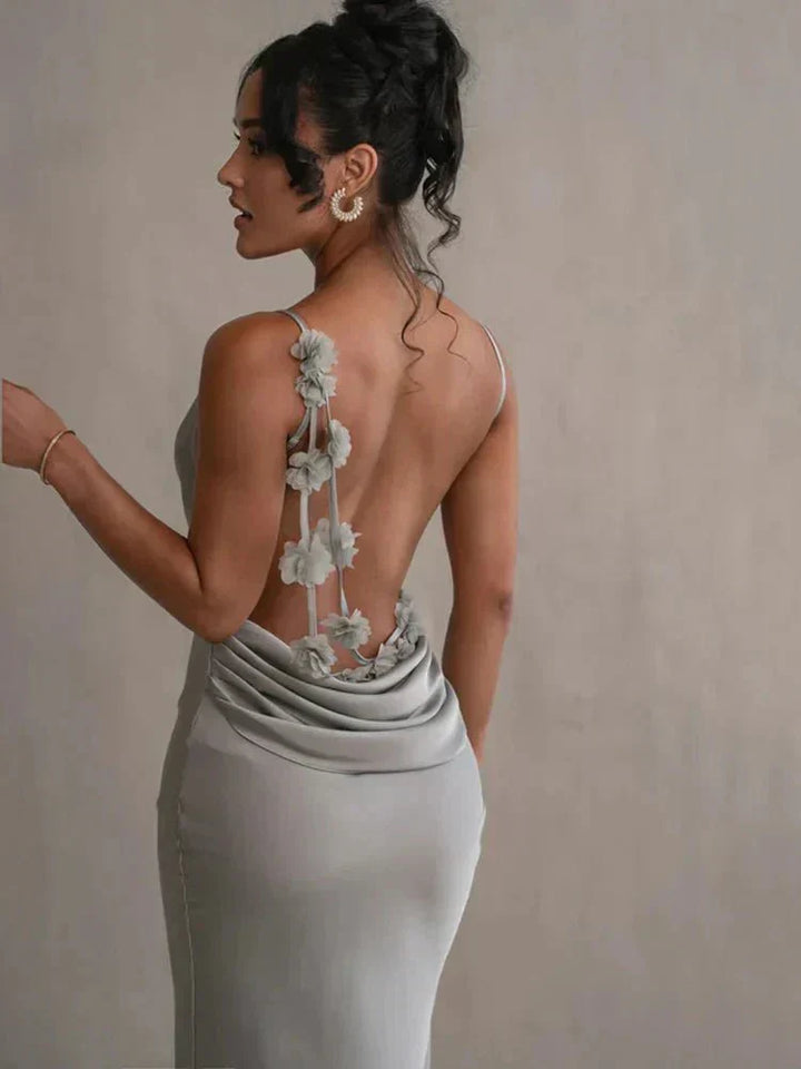 Nina™ | Luxury Silk Party Dress with Ruffles