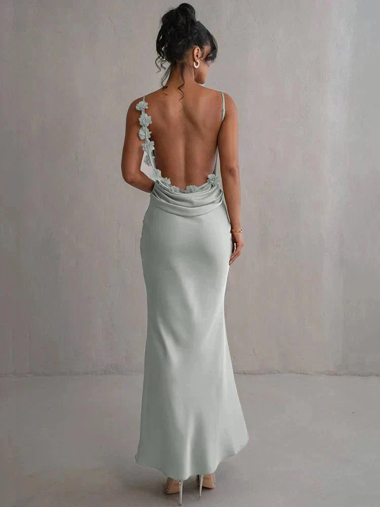 Nina™ | Luxury Silk Party Dress with Ruffles