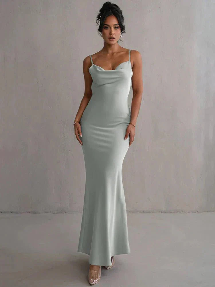 Nina™ | Luxury Silk Party Dress with Ruffles