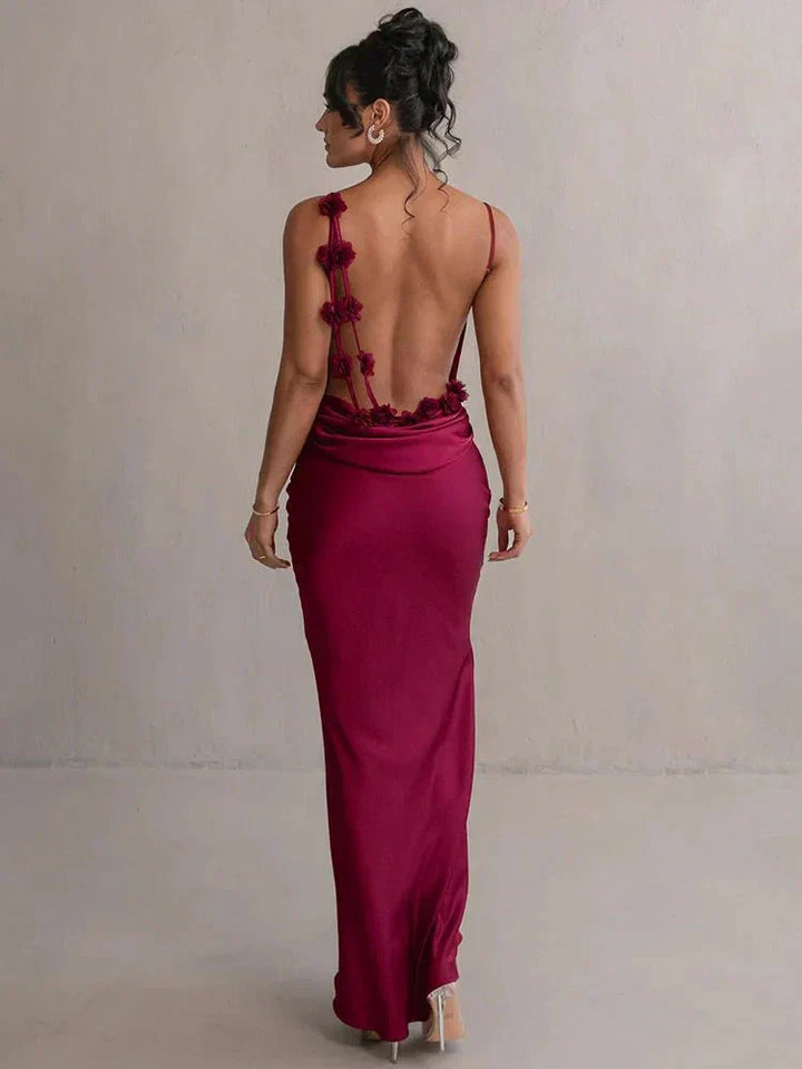 Nina™ | Luxury Silk Party Dress with Ruffles