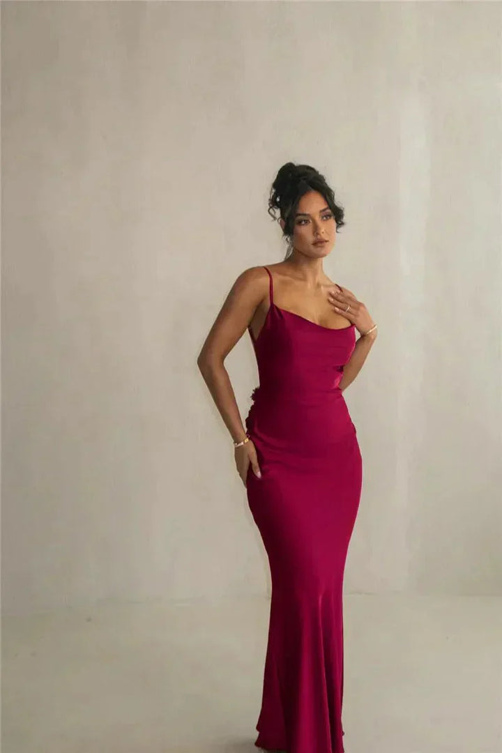 Nina™ | Luxury Silk Party Dress with Ruffles