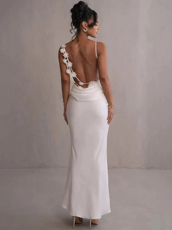 Nina™ | Luxury Silk Party Dress with Ruffles