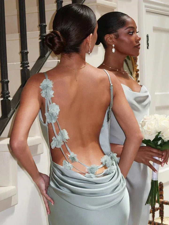 Nina™ | Luxury Silk Party Dress with Ruffles